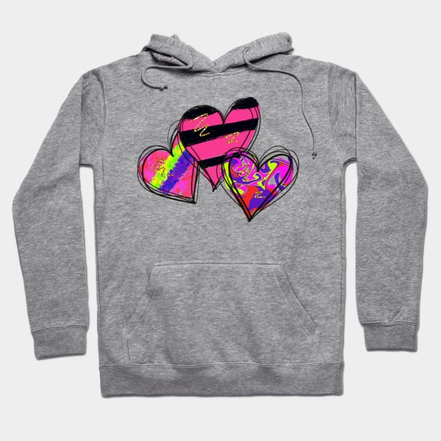 Hearts. Valentines day Hoodie by Satic